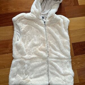 Fuzzy hooded vest